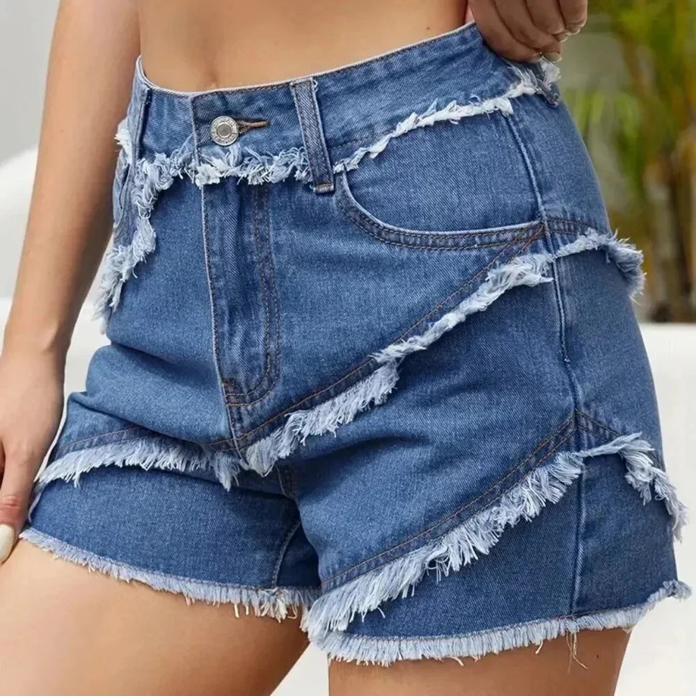 Sexy Denim Raw Hem Shorts